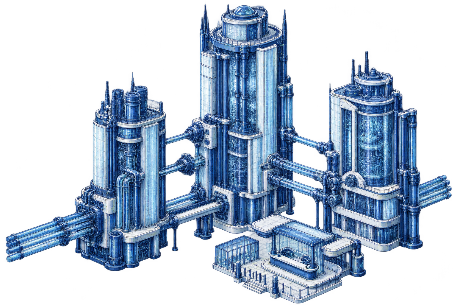 Conceptual editorial illustration: Layered ownership and infrastructure access apparatus.